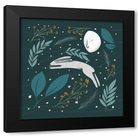 Sweet Dreams Bunny VI Black Modern Wood Framed Art Print with Double Matting by Thorns, Becky