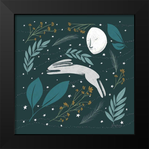 Sweet Dreams Bunny VI Black Modern Wood Framed Art Print by Thorns, Becky