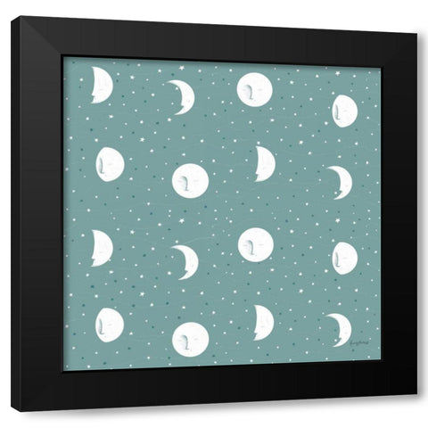 Sweet Dreams Bunny Pattern IVB Black Modern Wood Framed Art Print by Thorns, Becky