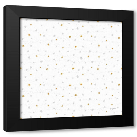 Sweet Dreams Bunny Pattern VIA Black Modern Wood Framed Art Print with Double Matting by Thorns, Becky