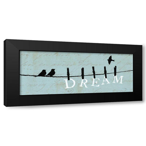 Birds on a Wire - Dream Black Modern Wood Framed Art Print with Double Matting by Pela