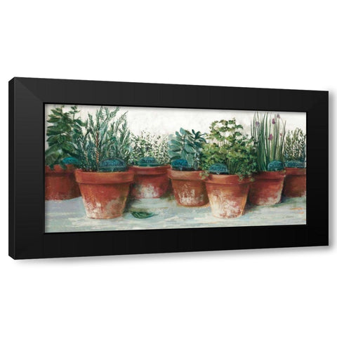 Pots of Herbs II White Black Modern Wood Framed Art Print with Double Matting by Rowan, Carol