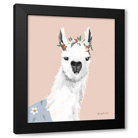 Delightful Alpacas I Black Modern Wood Framed Art Print with Double Matting by Thorns, Becky