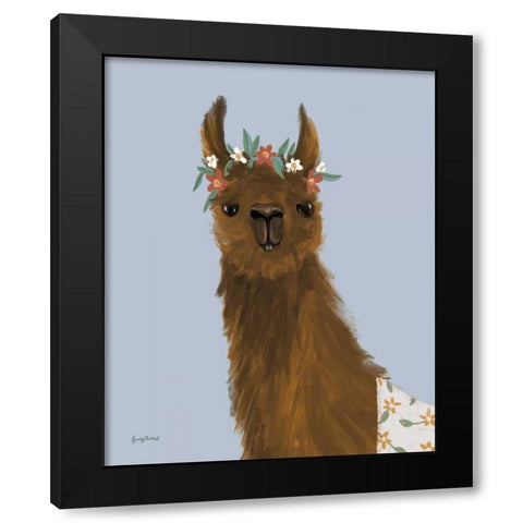 Delightful Alpacas II Black Modern Wood Framed Art Print by Thorns, Becky