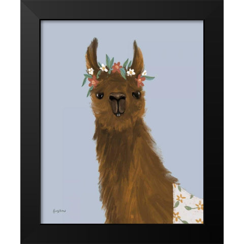 Delightful Alpacas II Black Modern Wood Framed Art Print by Thorns, Becky