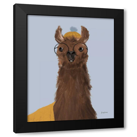 Delightful Alpacas III Black Modern Wood Framed Art Print by Thorns, Becky