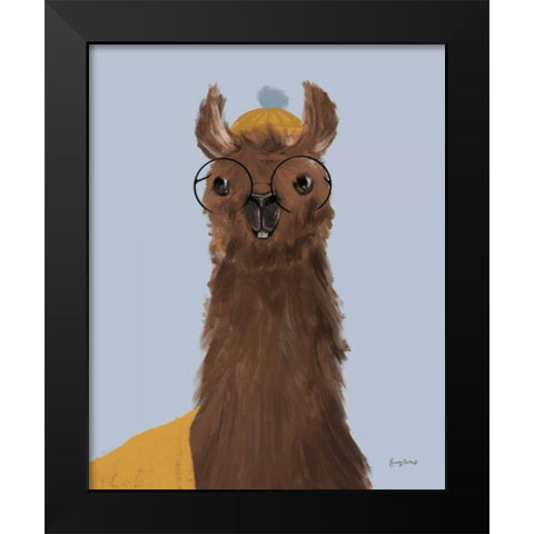 Delightful Alpacas III Black Modern Wood Framed Art Print by Thorns, Becky