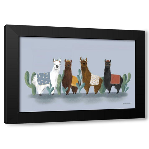Delightful Alpacas V Black Modern Wood Framed Art Print by Thorns, Becky