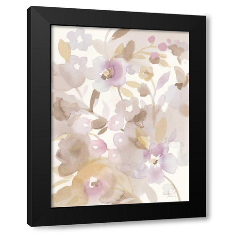 Neutral Garden II Black Modern Wood Framed Art Print with Double Matting by Nai, Danhui