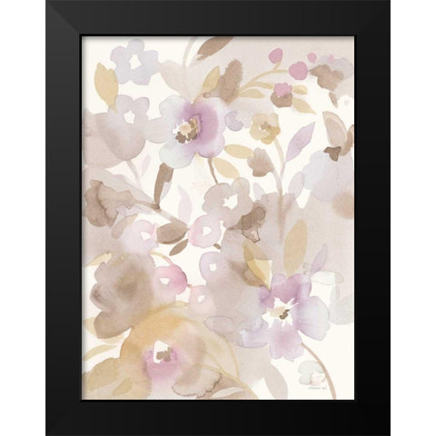 Neutral Garden II Black Modern Wood Framed Art Print by Nai, Danhui