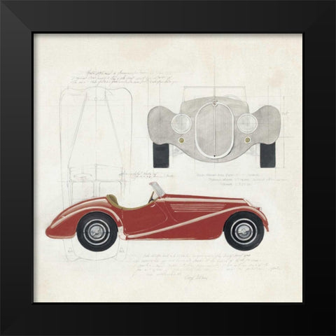 Roadster I Red Car Black Modern Wood Framed Art Print by Tillmon, Avery
