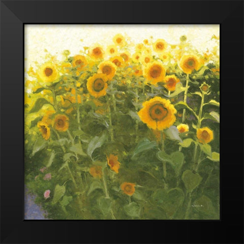 Sunflower Field Black Modern Wood Framed Art Print by Novak, Shirley
