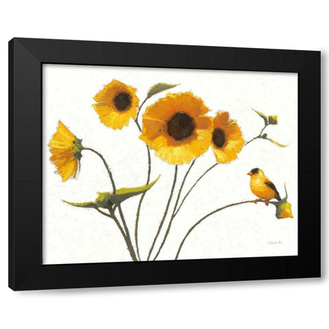 Sunny Flowers IV Light Black Modern Wood Framed Art Print by Novak, Shirley