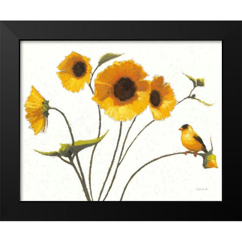 Sunny Flowers IV Light Black Modern Wood Framed Art Print by Novak, Shirley