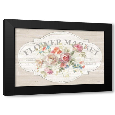 Cottage Garden I on wood Black Modern Wood Framed Art Print with Double Matting by Nai, Danhui