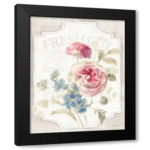 Cottage Garden II on wood Black Modern Wood Framed Art Print with Double Matting by Nai, Danhui