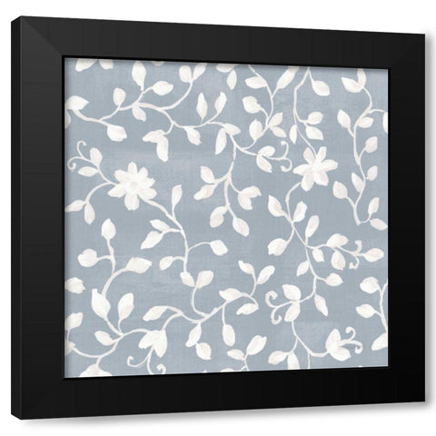 Cottage Garden Pattern VIID Black Modern Wood Framed Art Print with Double Matting by Nai, Danhui