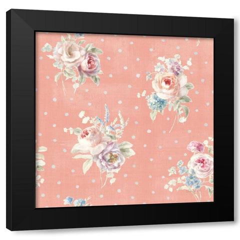 Cottage Garden Pattern VIID Black Modern Wood Framed Art Print with Double Matting by Nai, Danhui