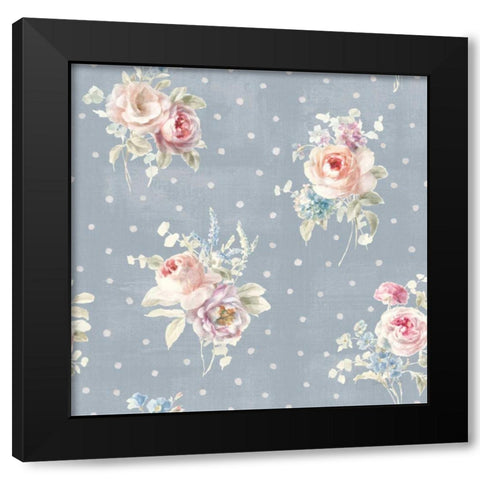 Cottage Garden Pattern VIIE Black Modern Wood Framed Art Print by Nai, Danhui