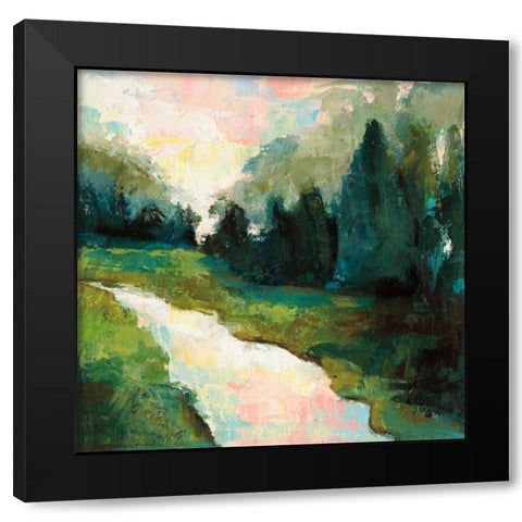 River Walk Black Modern Wood Framed Art Print with Double Matting by Vertentes, Jeanette