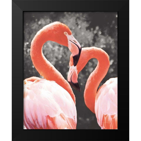 Flamingo II on BW Black Modern Wood Framed Art Print by Van Swearingen, Debra
