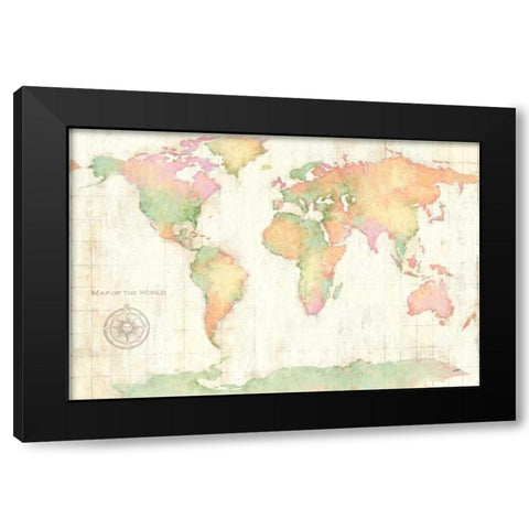 Bright World Black Modern Wood Framed Art Print with Double Matting by Purinton, Julia