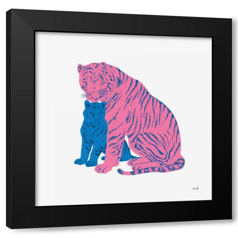 Hey Tiger II Black Modern Wood Framed Art Print by Hershey, Moira