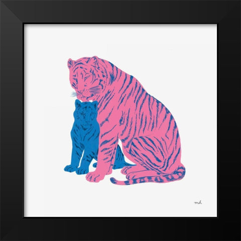 Hey Tiger II Black Modern Wood Framed Art Print by Hershey, Moira