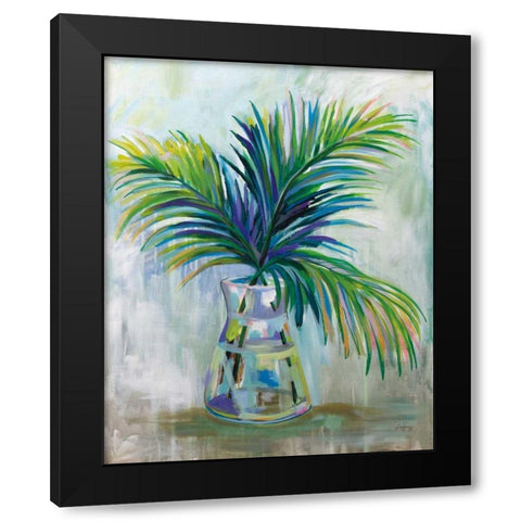 Palm Leaves I Black Modern Wood Framed Art Print by Vertentes, Jeanette