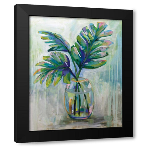 Palm Leaves II Black Modern Wood Framed Art Print with Double Matting by Vertentes, Jeanette