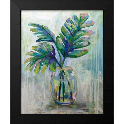 Palm Leaves II Black Modern Wood Framed Art Print by Vertentes, Jeanette