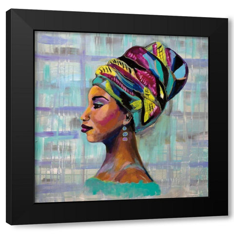 Fierce Black Modern Wood Framed Art Print by Vertentes, Jeanette