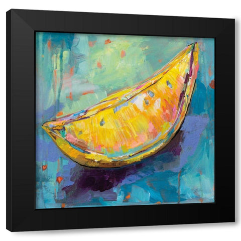 Lemon Wedge Black Modern Wood Framed Art Print by Vertentes, Jeanette