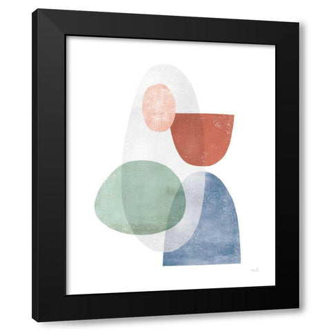 Whispers II Coral Black Modern Wood Framed Art Print by Hershey, Moira