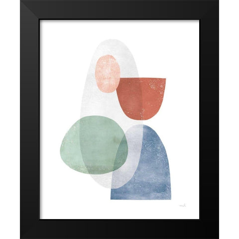 Whispers II Coral Black Modern Wood Framed Art Print by Hershey, Moira