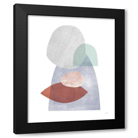 Whispers III Coral Black Modern Wood Framed Art Print by Hershey, Moira