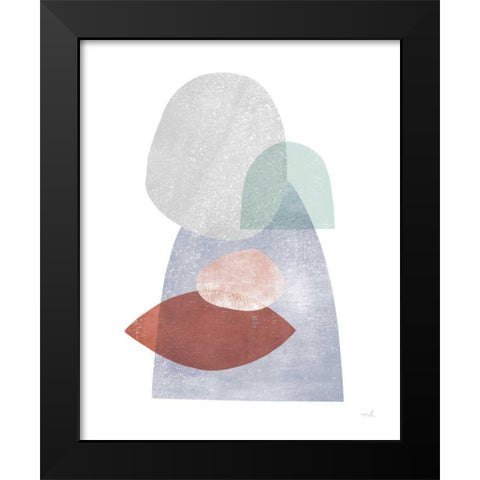 Whispers III Coral Black Modern Wood Framed Art Print by Hershey, Moira
