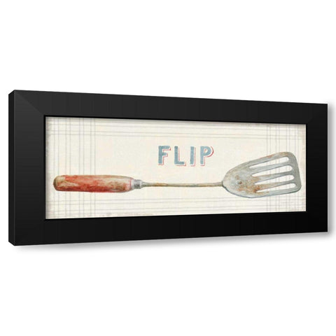 Floursack Kitchen Sign I Black Modern Wood Framed Art Print with Double Matting by Nai, Danhui