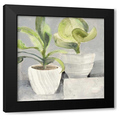 Greenery Still Life Black Modern Wood Framed Art Print by Hristova, Albena