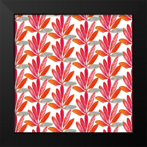 Fridas Flower Fancy Pattern III Black Modern Wood Framed Art Print by Rice, Kristy