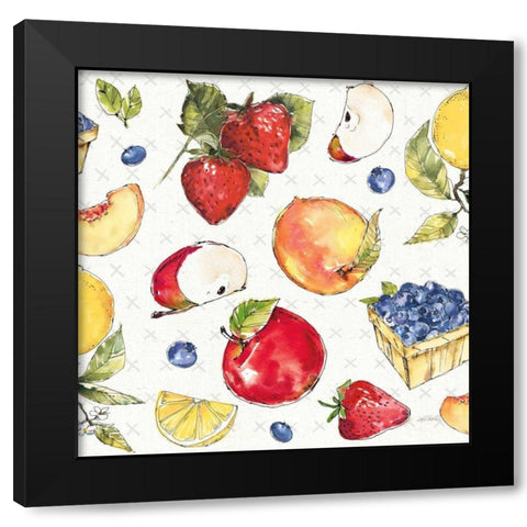 Fruit Stand Pattern I Black Modern Wood Framed Art Print by Tavoletti, Anne