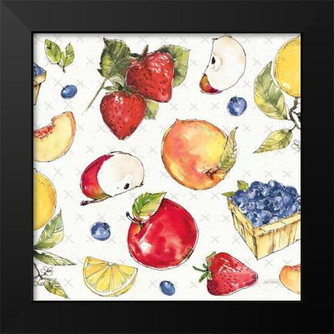 Fruit Stand Pattern I Black Modern Wood Framed Art Print by Tavoletti, Anne