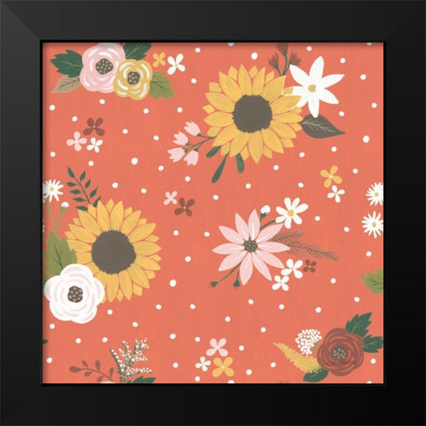 Autumn Garden Pattern IB Black Modern Wood Framed Art Print by Marshall, Laura