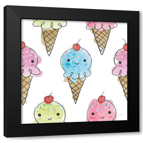 My Treat Pattern V Black Modern Wood Framed Art Print with Double Matting by Hershey, Moira