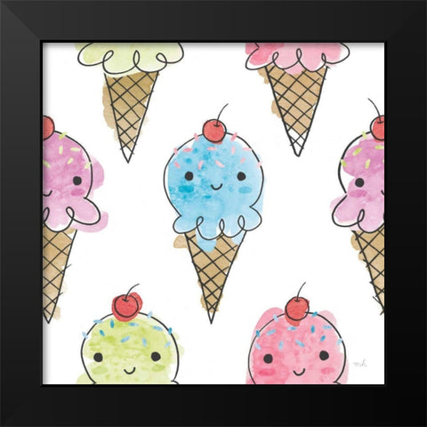 My Treat Pattern V Black Modern Wood Framed Art Print by Hershey, Moira