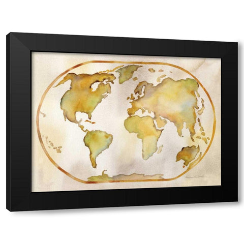 Around the World Black Modern Wood Framed Art Print by McKenna, Kathleen Parr