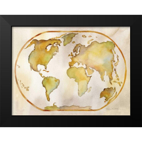 Around the World Black Modern Wood Framed Art Print by McKenna, Kathleen Parr