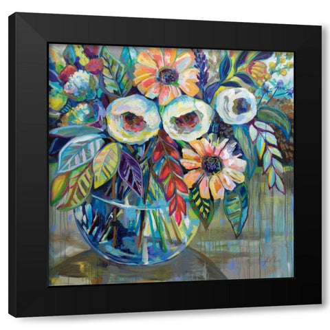 Joy Black Modern Wood Framed Art Print with Double Matting by Vertentes, Jeanette