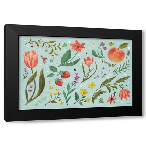 Spring Botanical I Black Modern Wood Framed Art Print by Penner, Janelle