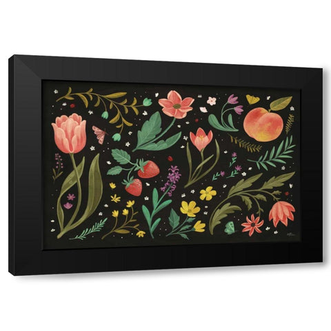 Spring Botanical I Black Black Modern Wood Framed Art Print with Double Matting by Penner, Janelle